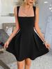 Spring/Summer New Style Solid Color Dress Elegant Wind Pure Color Foreign Trade Strappy Mini Skirt Women's Clothing
