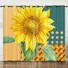 Curtains Flower Fresh Sunflower 3D Digital Printing Blackout Curtain Punching