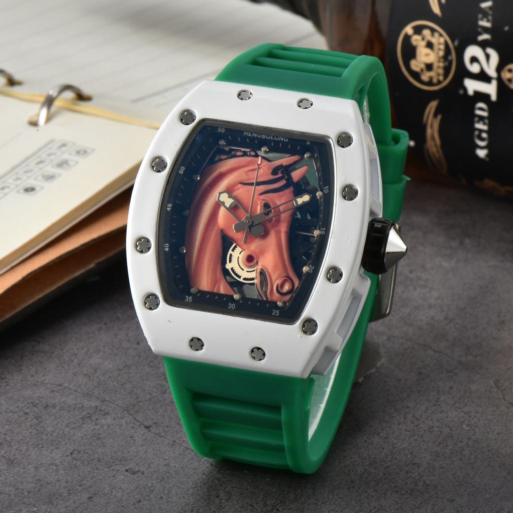 2025 New Wine Barrel-shaped Quartz Watch Men's Trend Is a Success with Calendar Watch