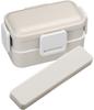 Skater Antibacterial Lunch Dull Made in Japan Soft-Serving Dome-Shaped Lid, Two-Tier Box, 600ml, Gray, (PFLW4AG-A)