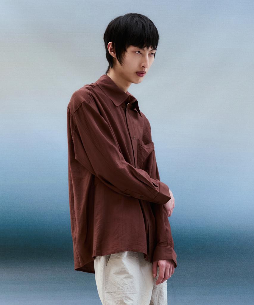 ZENSAI Voluminous Fit Long Sleeve Linen Shirt