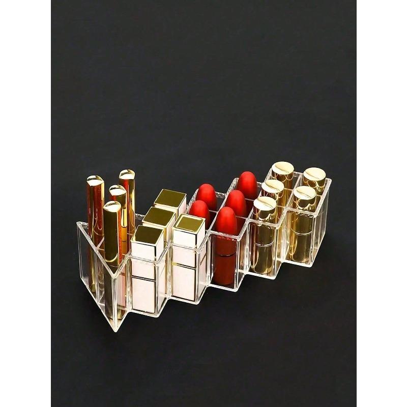 1 boîte de rangement pour rouge à lèvres, Organisateur de maquillage, Support tour à 16 emplacements pour rouge à lèvres, Boîte de rangement pour étagère à parfums