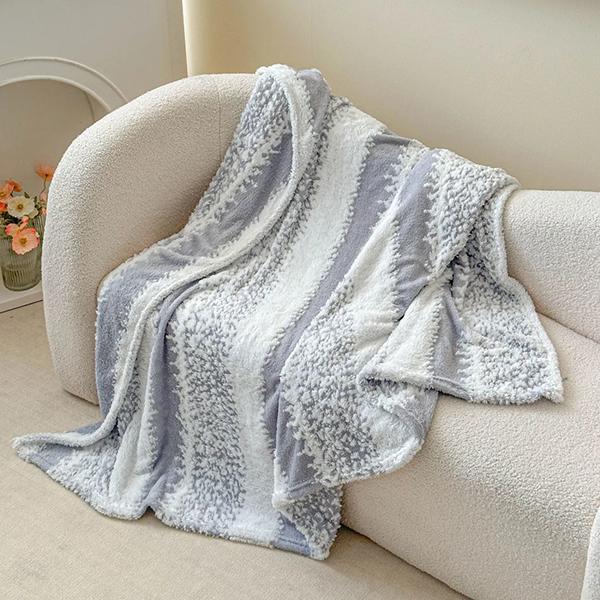 WTEMPO Striped Retro Large Size Simple Foldable Blankets Four Seasons Lightweight Soft Plush Quilts Thickened Student Soft Dormitory Blankets