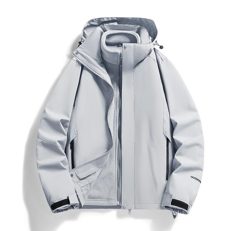 Outdoor Couple Jacket with Detachable Cap Waterproof and Windproof Jacket for Teenagers Mountaineering Clothes.