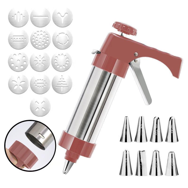 Stainless Steel Cookie Press Kit with Various Nozzles-Perfect for Valentine'S Day,Easter,and More-for Making Dessert Decorations