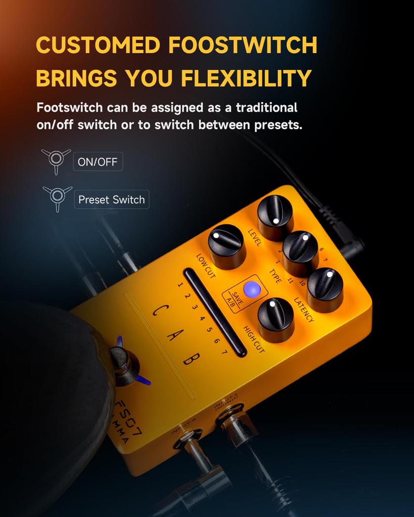 FLAMMA FS07 Stereo Cabinet Simulation Pedal 11 Factory Cab Sim File Support Software Editing 3rd Party IR Load 7 Readable Presets
