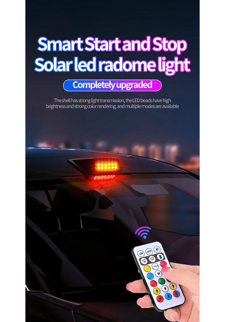 Solar-Powered LED Vehicle Warning and Decorative Light