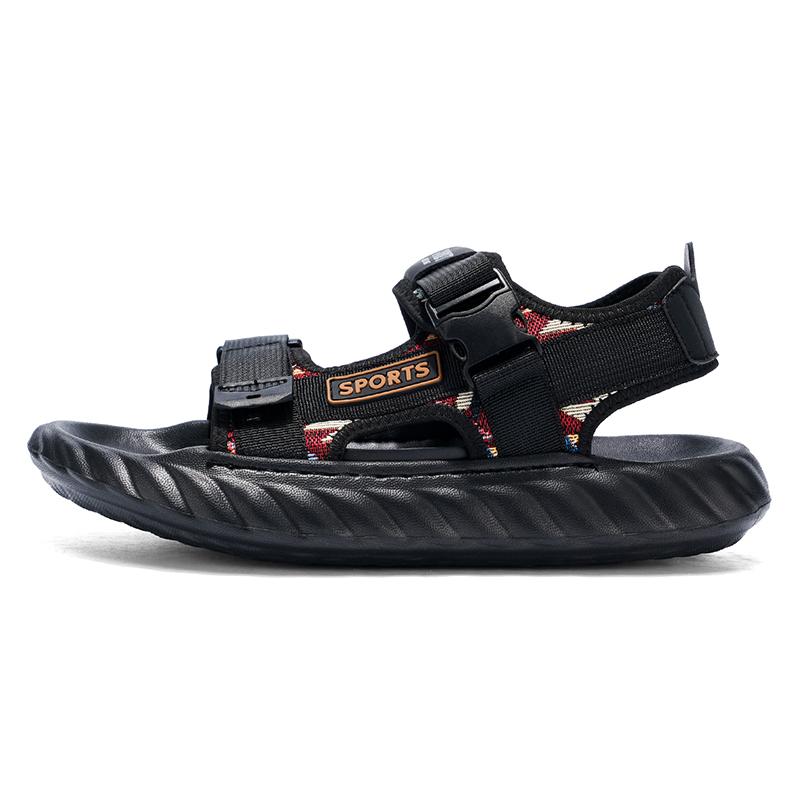 Fashion Summer Adolescent Breathable Flat Bottomed Soft Fashionable Leisure Sandals Men's Ventilation Non-slip Seaside Outdoor Sandals