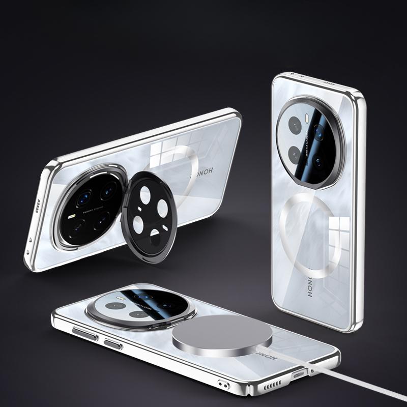 Objektivschutz, unsichtbarer Standkoffer für Honor Magic 7 Pro Magic7Pro Magsafe, kabelloses Laden, Adsorption, matte PC-Telefonabdeckung