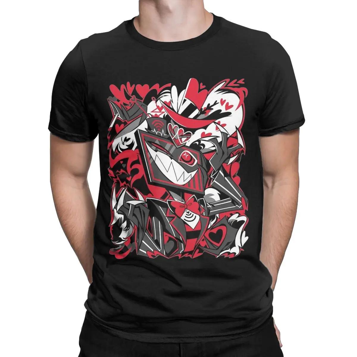 

Hazbins Hotels Vox T-Shirt for Men Novelty Cotton Tees O Neck Short Sleeves T Shirt Clothing S чёрный
