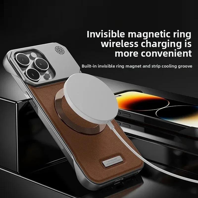 Magnetic Leather Aromatherapy Phone Case For For Iphone 11 12 13 14 1 16 17 Pro Max Plus Wireless Charging Borderless Cover