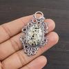 Natural Dalmatian Jasper Gemstone 925 Sterling Silver Jewelry  Pendant 2.1" AJP-2461
