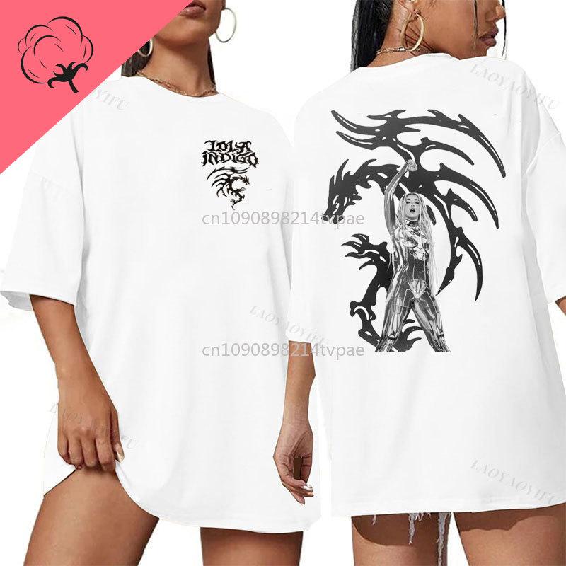Lola Indigo Camiseta Two Side Printed World Tour T Shirt Camisa Fan Gifts Humor Spain Singer Cotton Oneck Fashion Top Clothes