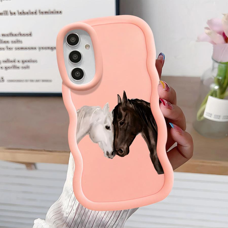 White Black Horse Soft Phone Cover Case for Samsung Galaxy A52 A21s A16 A14 A13 A11 A12 A15 A23 A22 A33 A53 A04 A06 A05 A03