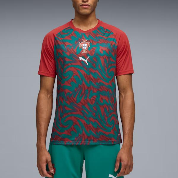 Puma FPF Warm Up DryCell Portugal National Team Slim Fit Short Sleeve Quick Dry T-Shirt Men Tops 784788-37