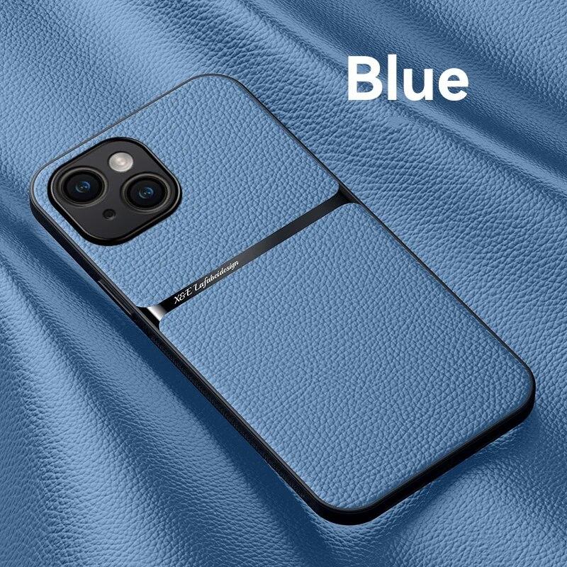 Luxury Magnetic Leather Case for Iphone 15 14 13 12 11 Pro Max Plus Xsmax Xr Shockproof Camera Protection Shell Cover Case