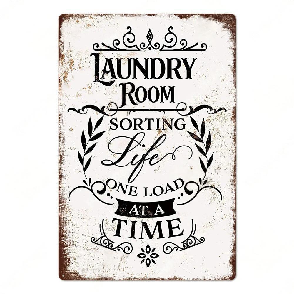 Laundry Vintage Metal Posters Tin Signs Decor Funny Metal Plaque Pin Up Girl Home Wall Art Painting