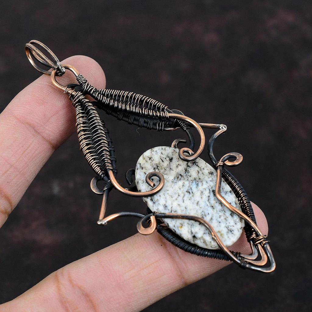 K2 Jasper Pendant Copper Wire Wrapped Pendant Original Gemstone Pendant Copper Jewelry Handmade Pendant Gift For Mother Wire Wrapped Jewelry
