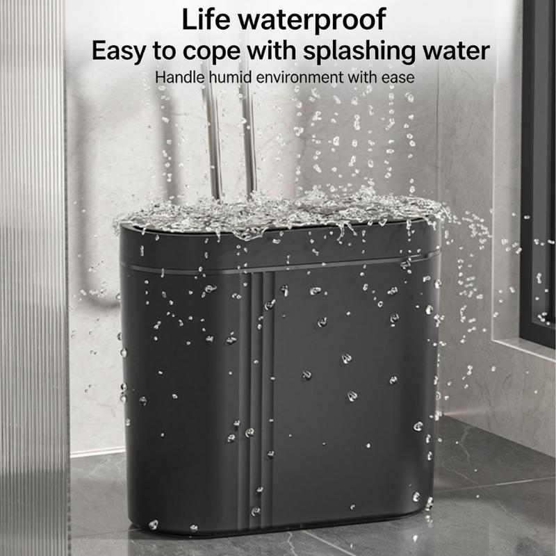 Pattumiera a Sensore Automatico da Parete per Bagno Cucina Chiusura Silenziosa Montaggio a Parete Plastica