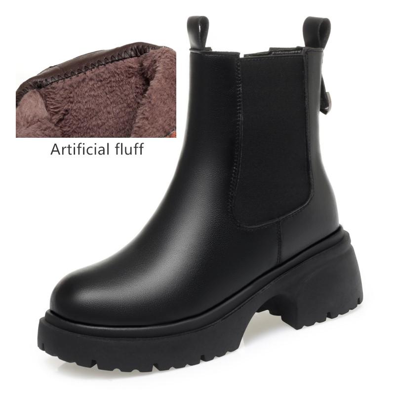 

Fashion AIYUQI Snow Boots Women 2025 New Genuine Leather Women Ankle Boots British Style Natural Wool Winter Warm Women Chelsea Boots 41