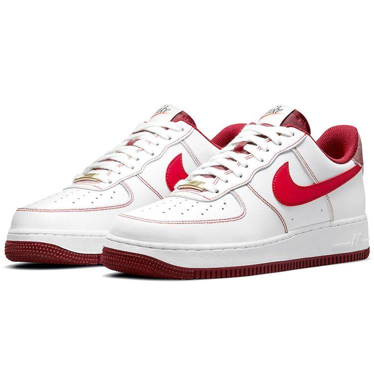 Nike Air Force 1 07 White University Red Men Sneakers Team-Red Sail DA8478-101