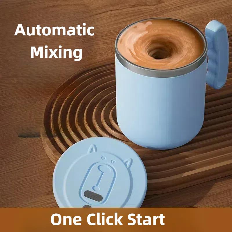 Tragbarer automatischer Mischbecher USB 304 Edelstahl elektrisch rotierender wasserdichter Milchkaffeebecher Macaron-Farbmixer Mixer
