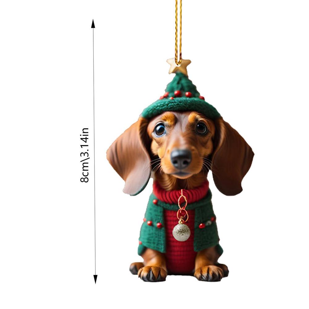 

universal creative 2D Acrylic Dachshund dog pendant Exquisite Christmas Gifts For Dog Lovers car mirror pendant accessories