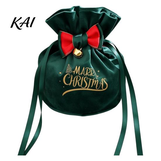 Durable Fabric Bags for Small Gifts Drawstring Christmas Candy Bags, Reusable Gift Wrap Holiday Celebration Holders Cute Eve Fruit Party Favor