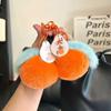Kawaii Fluffy Persimmon Peach Plush Keychain Soft Stuffed Fruit Pendant for Backpack Bag Decor Girlfriend Gift