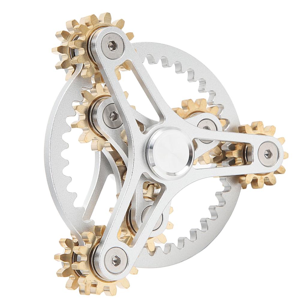 Fingertip Gear Toy 4 Gears Decompression Metal Finger Hand Brass Gear Toy for Stress Relieving
