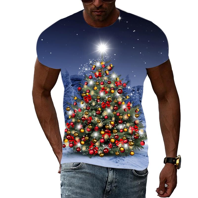 New Unisex Celebrate Christmas T-shirt With Print Fashion Casual Creative Trend Men's T-shirt Summer Interesting Hip Hop Tshirt