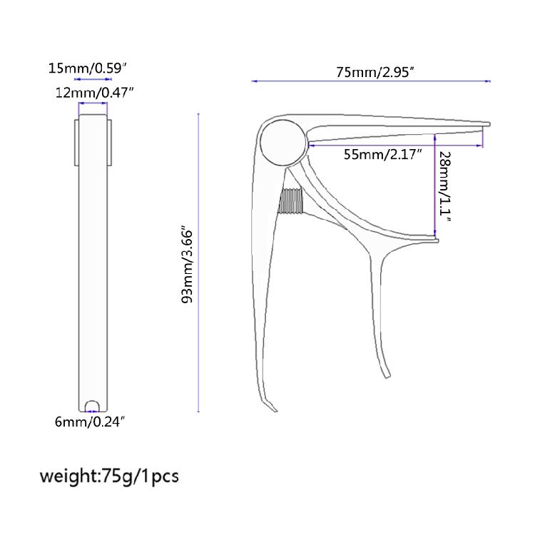 Gitarrstämningstonklämma för 6-strängad Ukulele Banjo Mandolin Basinstrument