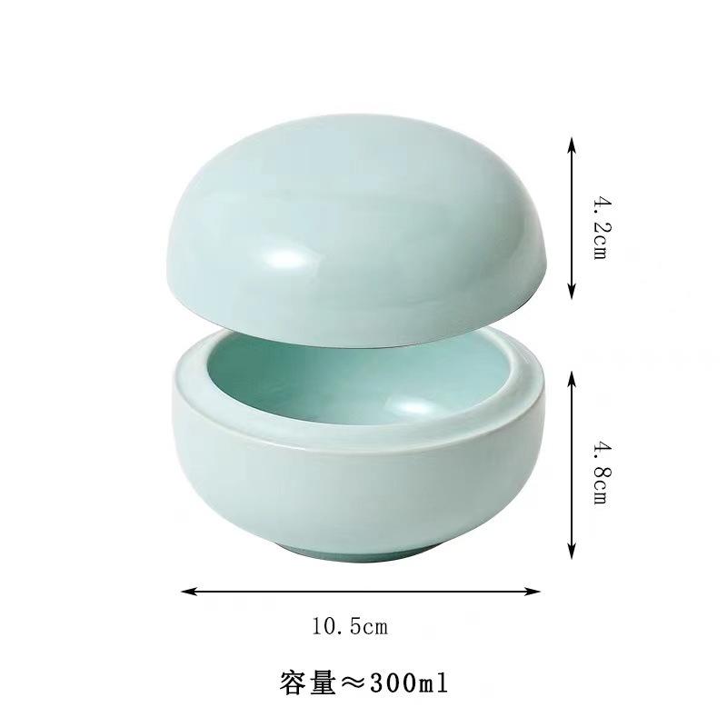 Solid Color Spherical Ceramic Bowl with Lid Dry Ice Sashimi Bowl Dessert Bowl Soup Bowls Molecular Cuisine Specialty Tableware