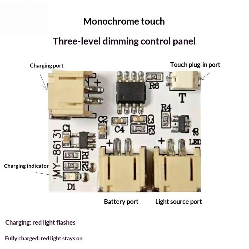 1/3/5 Stück Schlafzimmer Büro DIY Zubehör Buchenholz LED Schreibtischlampe 3 Stufen Dimmung Touch-Steuerung USB C Timer Aus-Steuerplatine