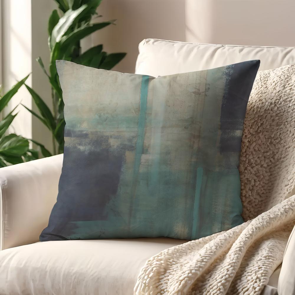 Dark Blue Abstract Lines and Color Blocks cushion cover For Pillow Printing Sofa Decoration Home Room Office Nordic Simplicity