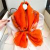 Simulation Silk Large Shawl, Soft Yarn Scarf, Women's Large Size Fashion Fashion Flower Commuting Sun Protection, Light Luxury Silk Scarf