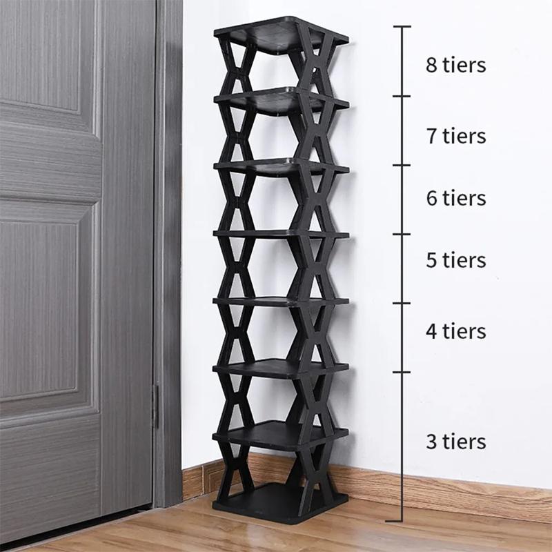 Durable Plastic Shoe Rack for Entryway Stackable Dustproof Shoes Storage Vertical Sturdy Shoe Organizer Home Organizer
