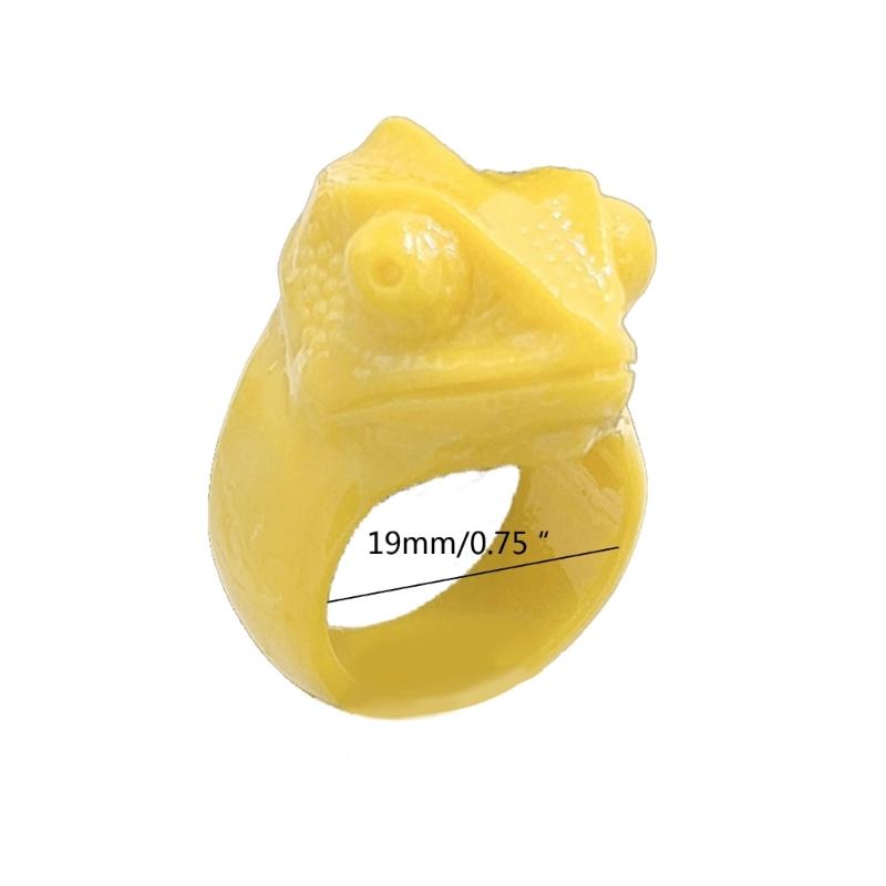 Mode Bunte Bonbonfarbe Fingerring Tier Eidechsenmuster Harzring Persönlichkeitsschmuck Für Unisex Accessoire Geschenk