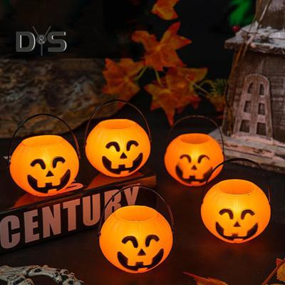Halloween Candy Bucket Trick or Treating Pumpkin Bucket Storage Basket Portable Halloween Candy Bowl Child Snack Holder for Party Favors