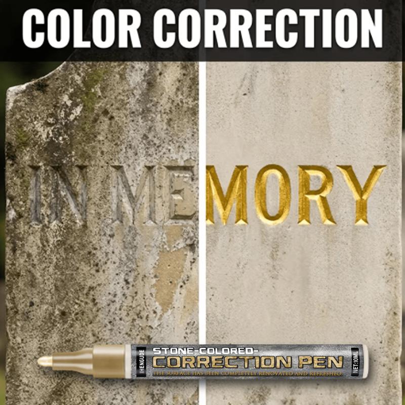 Golden Tombstone Marker Pen | Restores Faded Text On Tombstones and Granite Surfaces, Weather-Resistant, Quick-Drying Oil-Based Fine Tip Pen for Ce