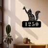 Metal Cat Wall Art Personalized Family Name Sign Home Decor Gift