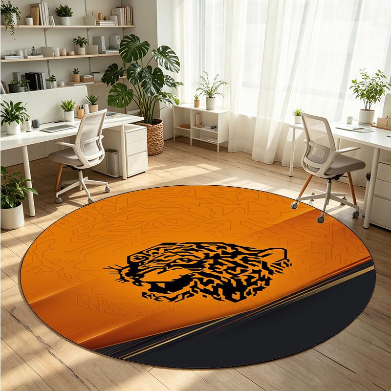 Hull FC Printed Round Crystal Velvet Rug Soft Non Slip Floor Carpet For Bedroom Holiday Gift