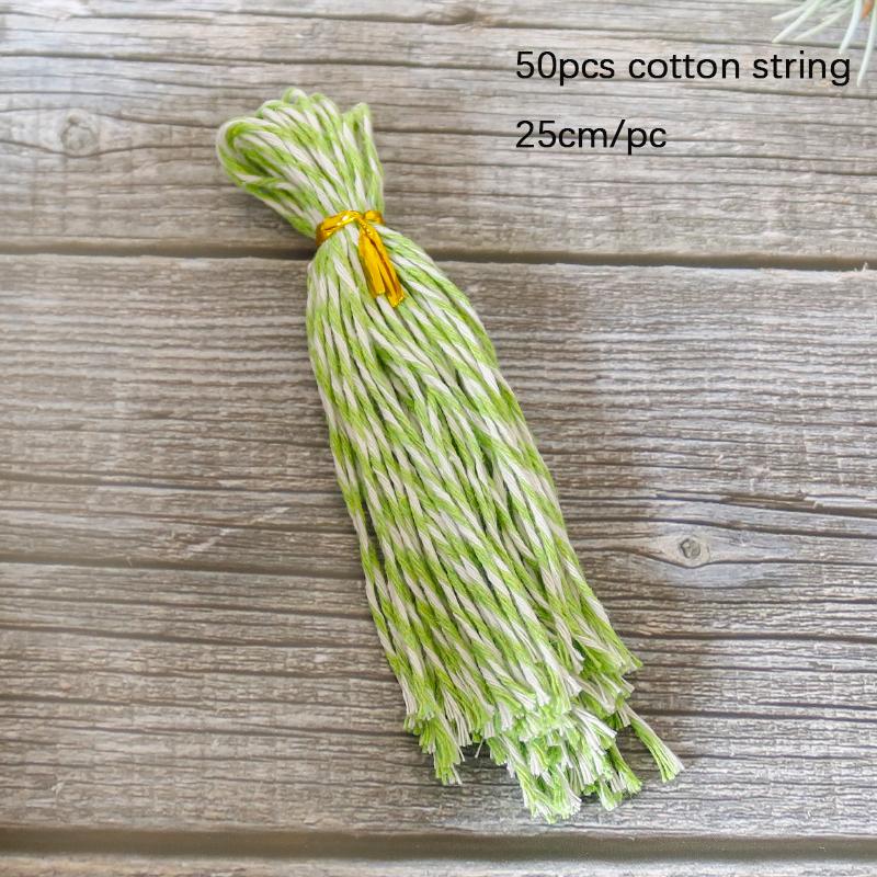 50pcs Vintage Natural Jute Rope Twisted Cord DIY Craft Cotton String DIY Sewing Wedding Decoration Gift Tag Packaging Rope