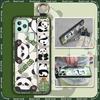 Silicone Protective Phone Case For Oukitel C22 Cartoon Wristband Fashion Design Anti-knock Panda Phone Holder Kickstand