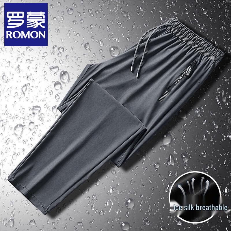 ROMON Men's Ice Silk Casual Quick-Dry Trousers