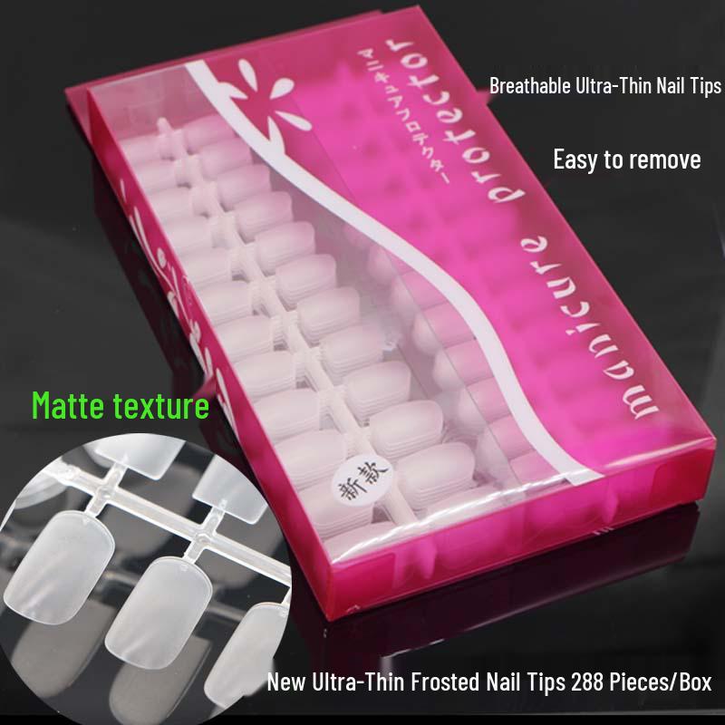 

Ultra-thin Transparent Frosted Nail Art Tips - 240 Pcs Full Cover False Nails