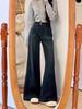 Plus Size Retro High-Waist Wide-Leg Jeans for Women - Slimming, Loose Fit, Floor-Length for Pear-Shaped Body, Spring/Autumn.