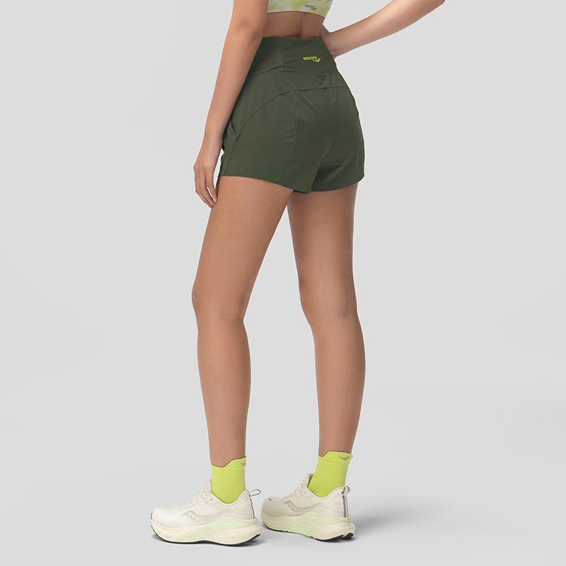 SAUCONY Lightweight Soft Stretch Running Training Shorts Women Shorts Brown SC1240005A-CO19