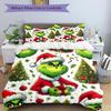 3-delige Kerst Grinch Beddengoed Set Dekbedovertrek Kussensloop Huis Kerstmis Xmas Halloween Cadeau 1 Dekbedovertrek 2 Kussenslopen S921593