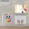 2D Flat Acrylic Cute Christmas Colorful Owl Dangle Earrings, Suitable As A Holiday Gift for Women, Christmas Party Decorative Jewelry.